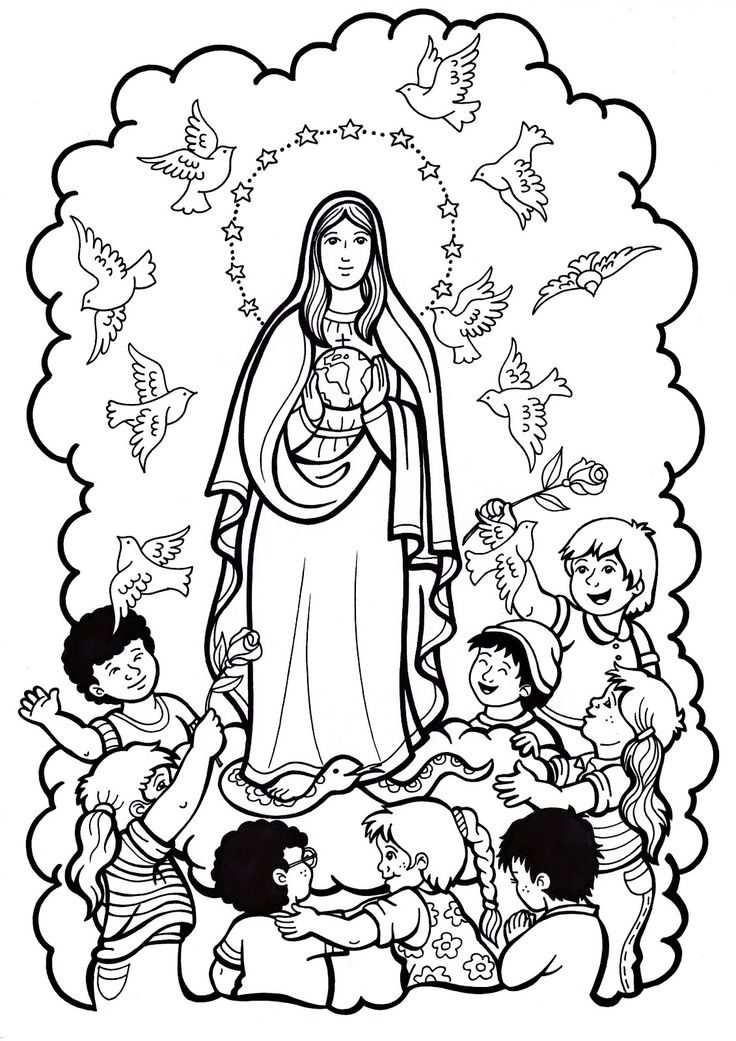 Inmaculada concepcion de maria virgen marãa dibujo pãginas para colorear de biblia