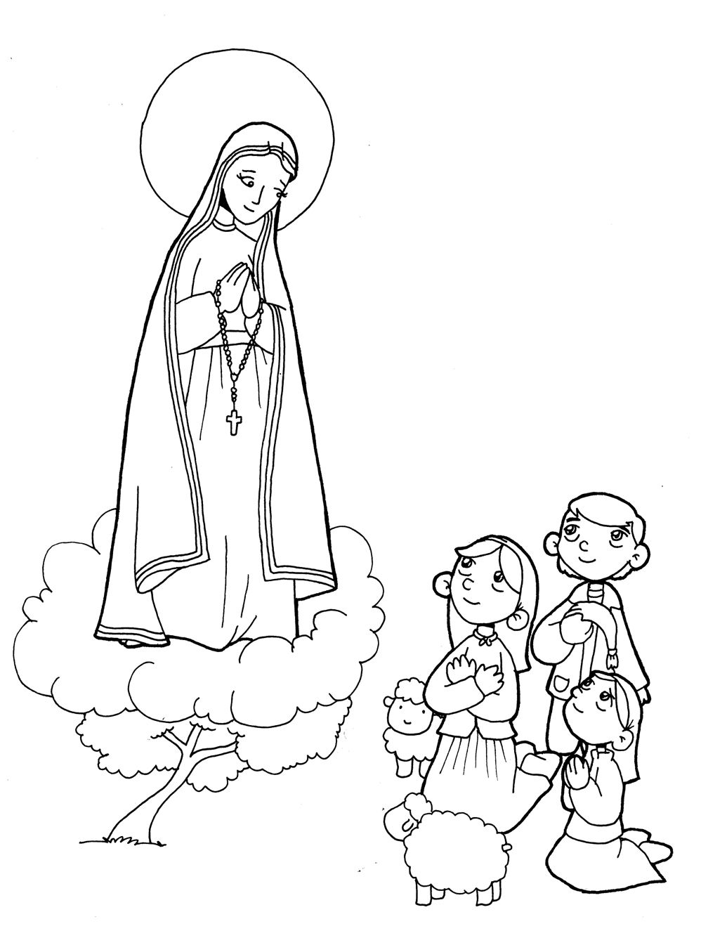 Nuestra seãora de fatima con los pastorcitos para pintar barbie coloring pages bible coloring pages coloring pages