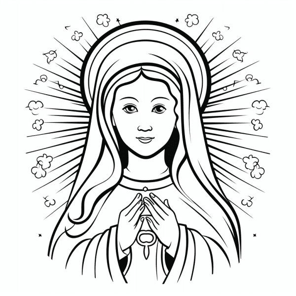 Dibujos de la virgen marãa para colorear