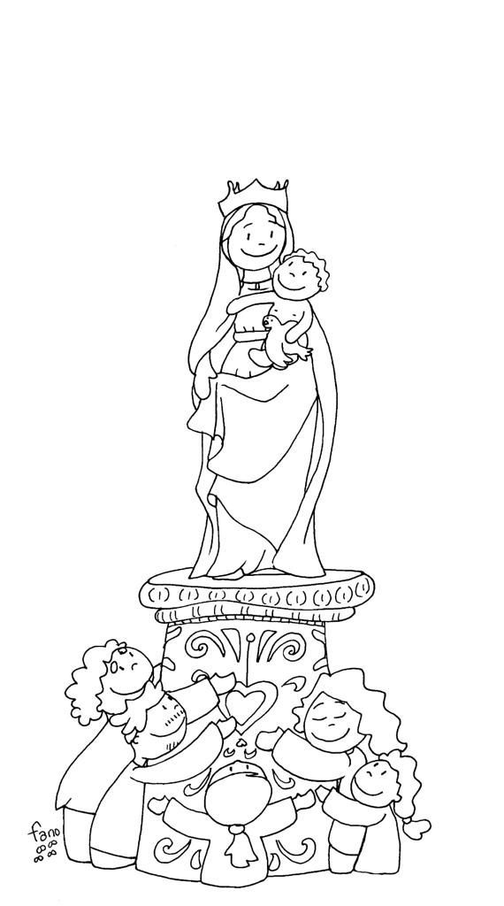 La virgen del pilar para colorear