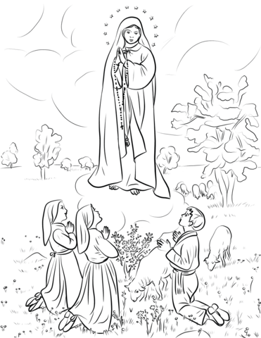 Our lady of fatima coloring page desenhos nossa senhora nossa senhora de fatima desenhos