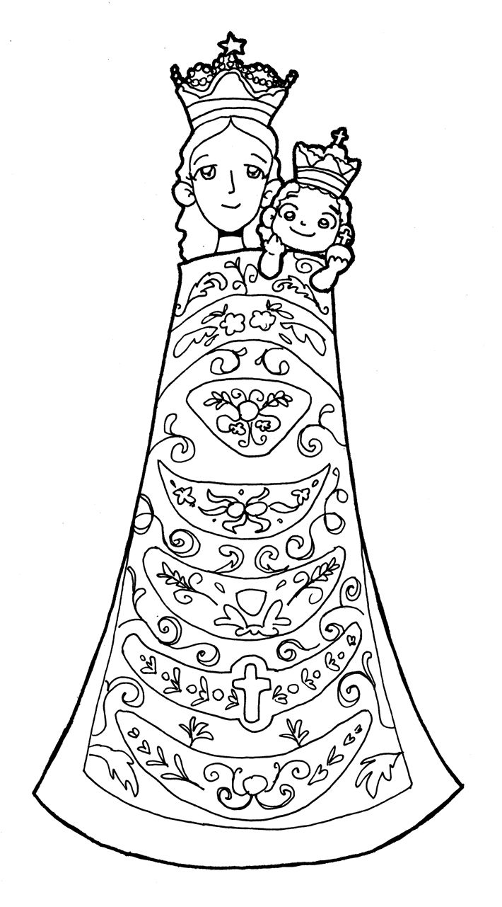 Nuestra seãora de loreto para pintar catholic kids activities coloring pages catholic mom