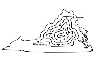 Virginia outline map