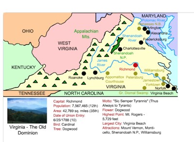 Virginia outline map