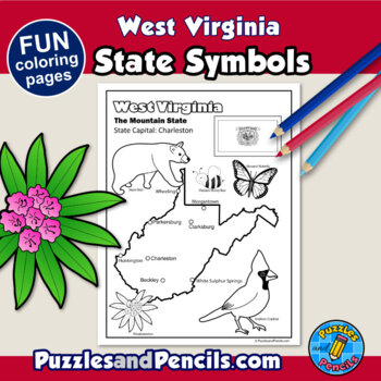 Virginia coloring pages tpt
