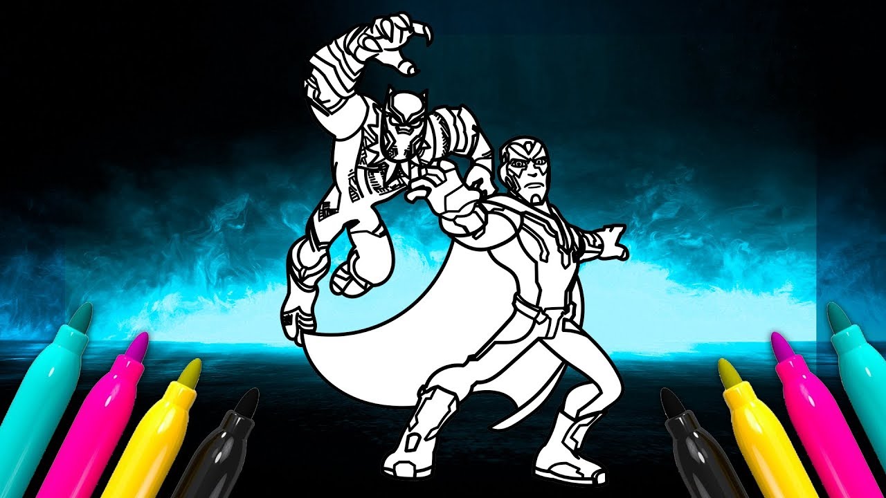 Disney infinity avengers black panther vision coloring page