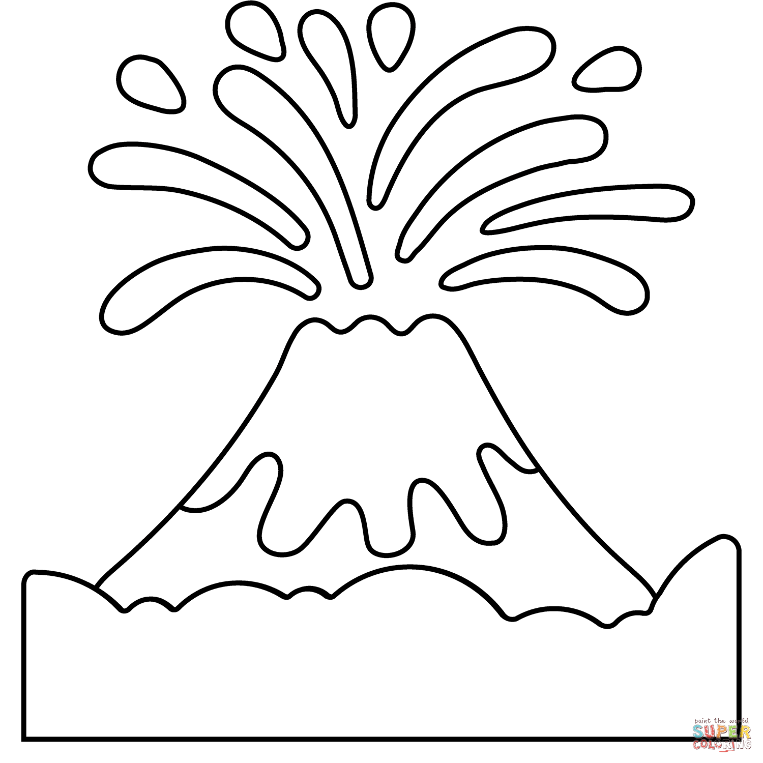 Volcano emoji coloring page free printable coloring pages