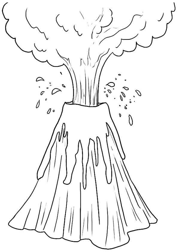 Coloring page coloring pages volcano drawing free printable coloring pages