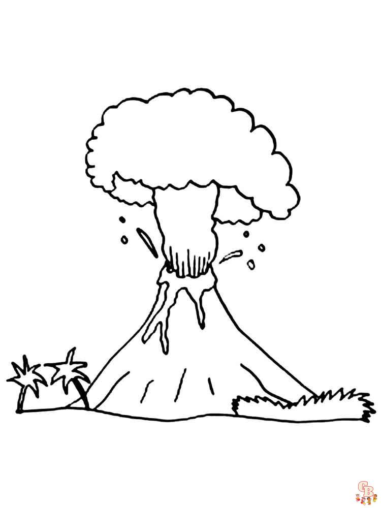 Volcano coloring pages
