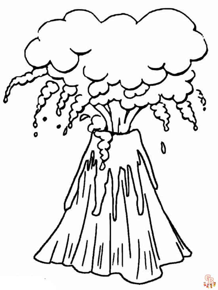 Volcano coloring pages