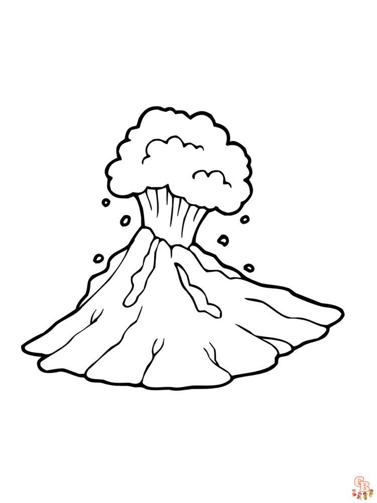 Volcano coloring pages
