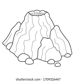 Volcano coloring vector art icons and graphics for free download