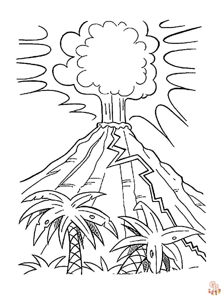 Volcano coloring pages
