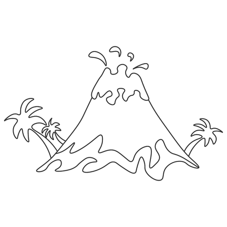 Volcano coloring page stock illustrations cliparts and royalty free volcano coloring page vectors