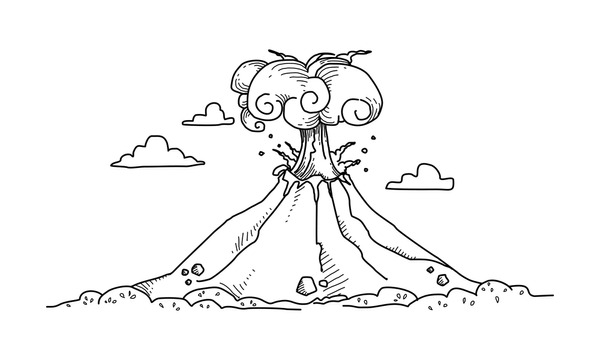 Doodle volcano royalty