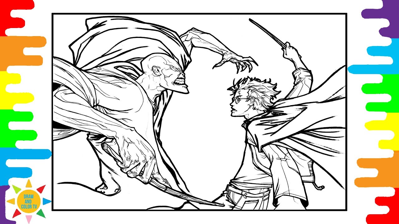 Harry potter vs voldemort coloring sub urban