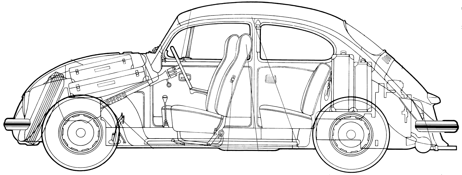 Volkswagen beetle sedan blueprints free