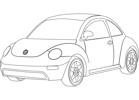 Vw beetle coloring page free printable coloring pages
