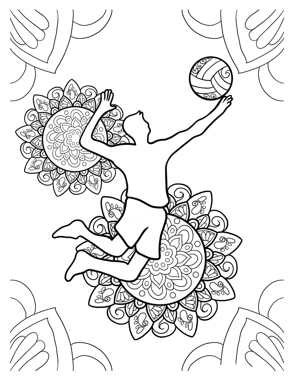 Volleyball coloring pages by coloringpageswk on