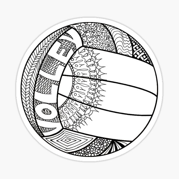 Volleyball zentangle sticker for sale by melissa perhamus