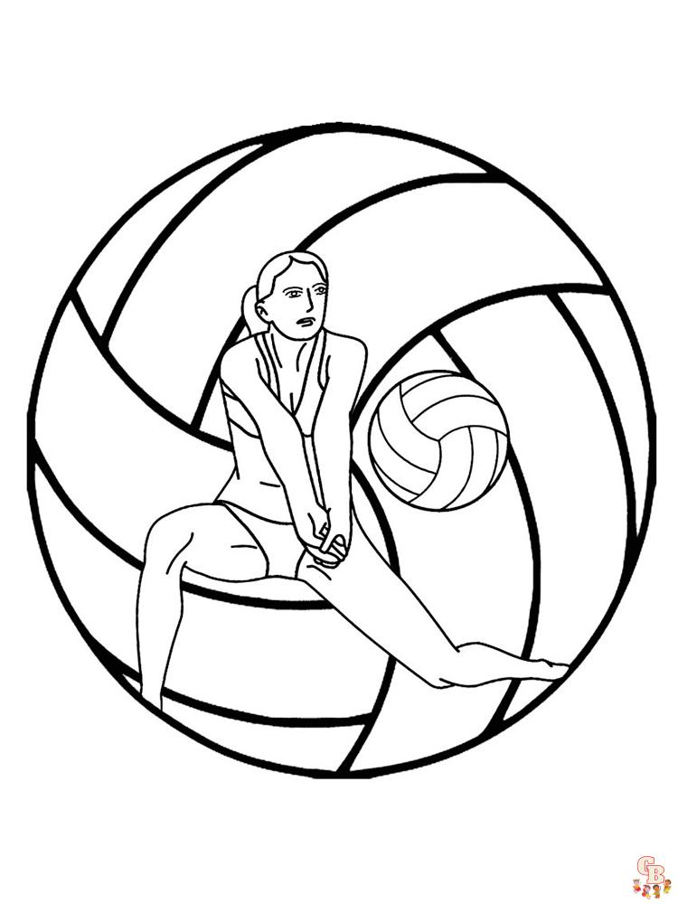 Fun and creative volleyball coloring pages