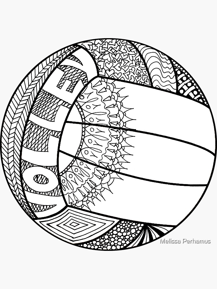 Volleyball zentangle sticker for sale by melissa perhamus
