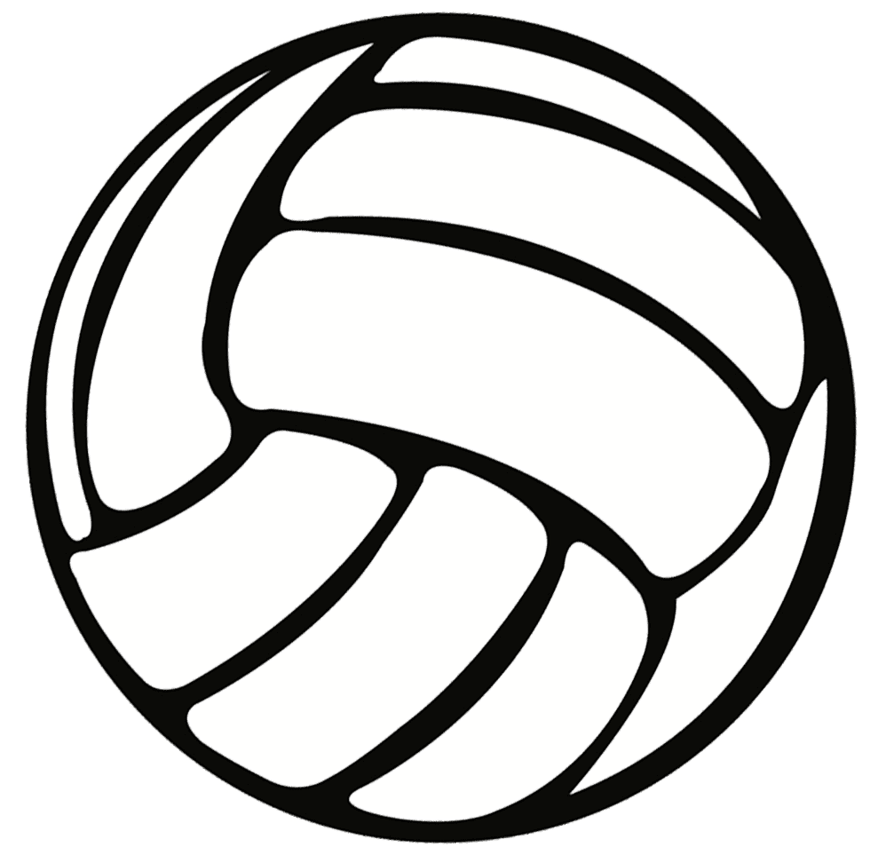 Volleyball clipart black and white