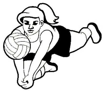 Volleyball clipart black and white png