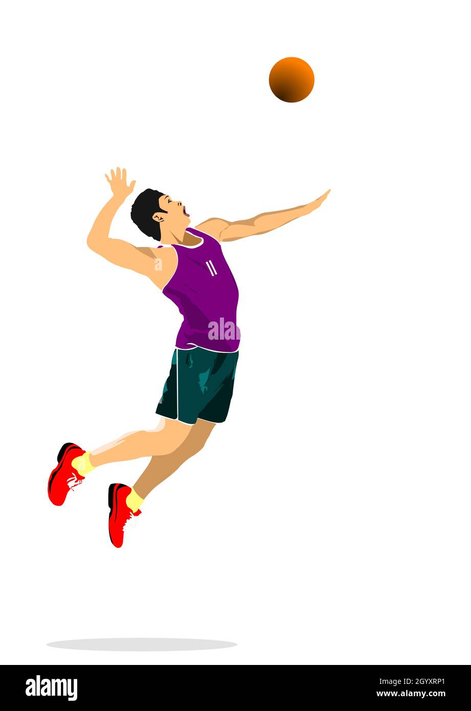 Volleyball spike isolated cut out stock images pictures