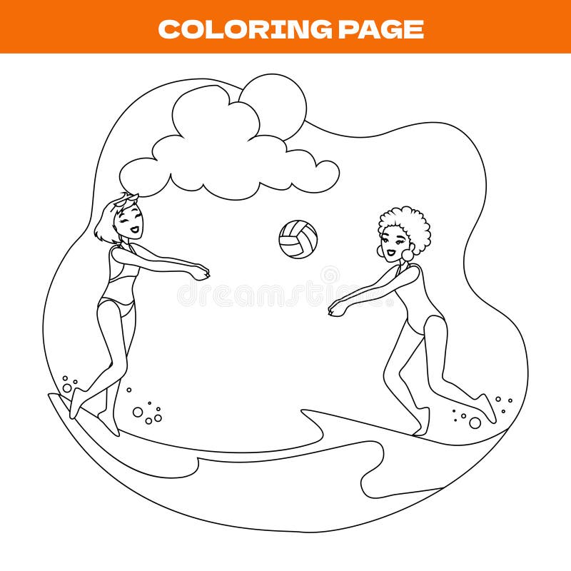 Book coloring volleyball stock illustrations â book coloring volleyball stock illustrations vectors clipart