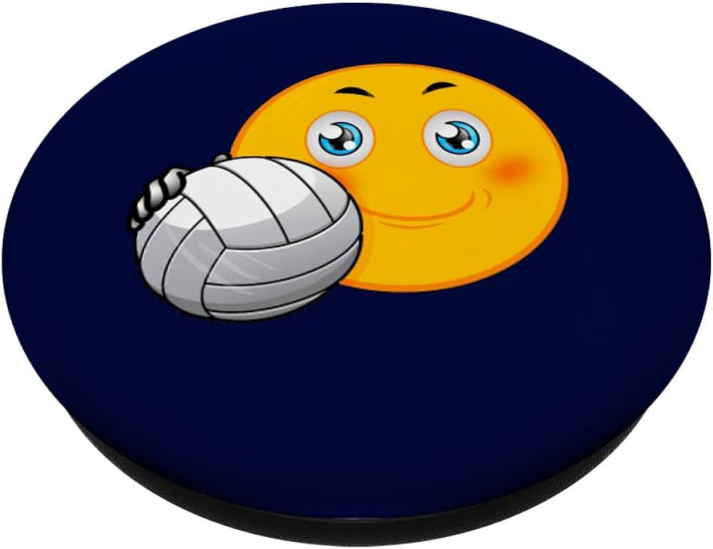 Volleyball cute emoticon face funny volleyball ball lovers popsockets swappable popgrip cell phones accessories