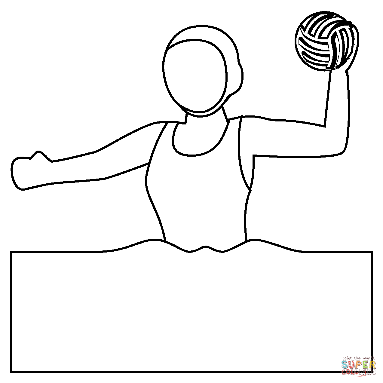 Woman playing water polo emoji coloring page free printable coloring pages