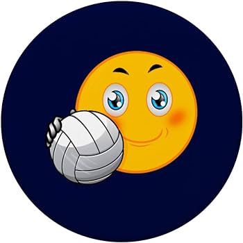 Volleyball cute emoticon face funny volleyball ball lovers popsockets swappable popgrip cell phones accessories
