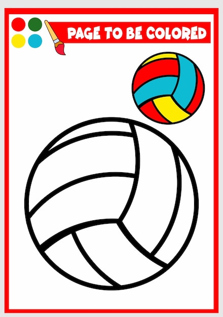 Premium vector coloring book for kids volleyball