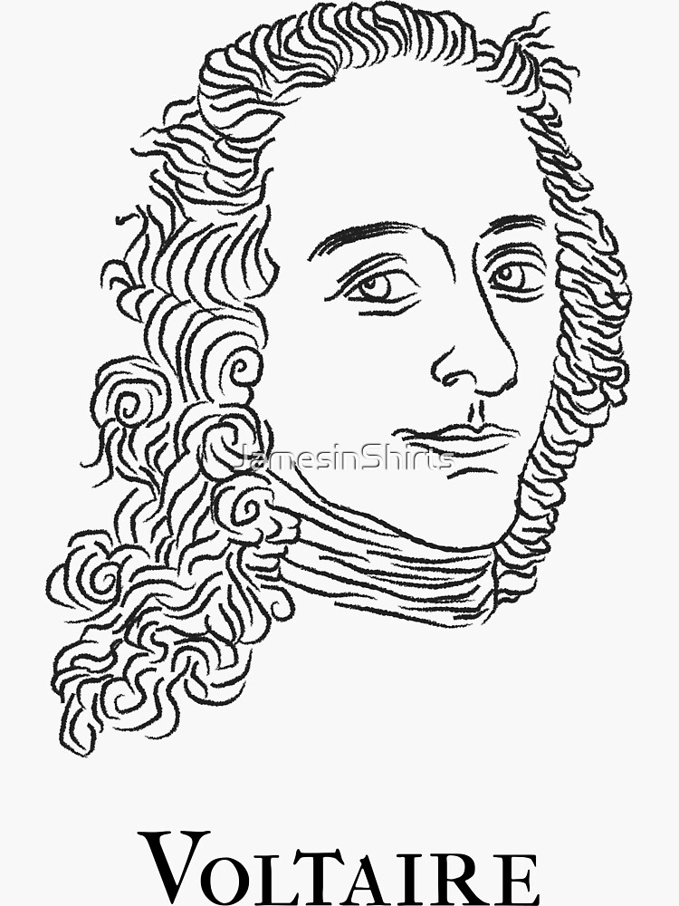 Writing with voltaire sticker for sale by jamesinshirts