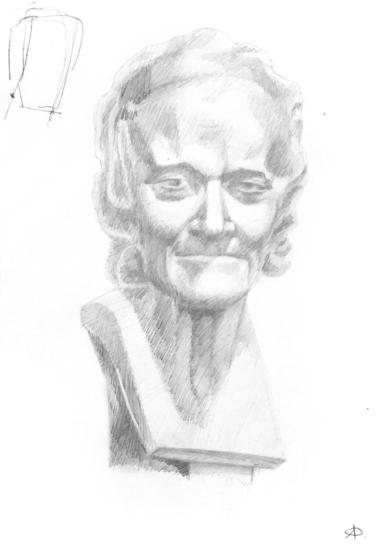 Voltaire drawing by sasha fedorova saatchi art