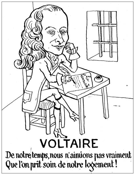 Antique illustration voltaire stock illustration