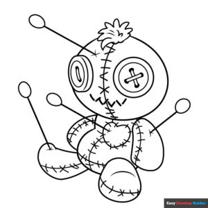 Voodoo doll coloring page easy drawing guides
