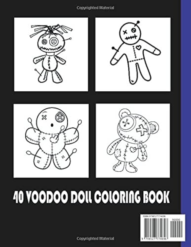 Voodoo dolls coloring book voodoo dolls satanic art hoodoo signs spirituals patter perfect for creative and relaxation activity at home publisher mohammed books