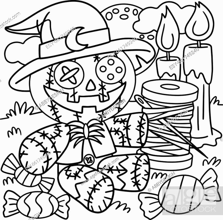 A cute and funny coloring page of a voodoo doll provides hours of coloring fun for children stock vector vector and low budget royalty free image pic esy