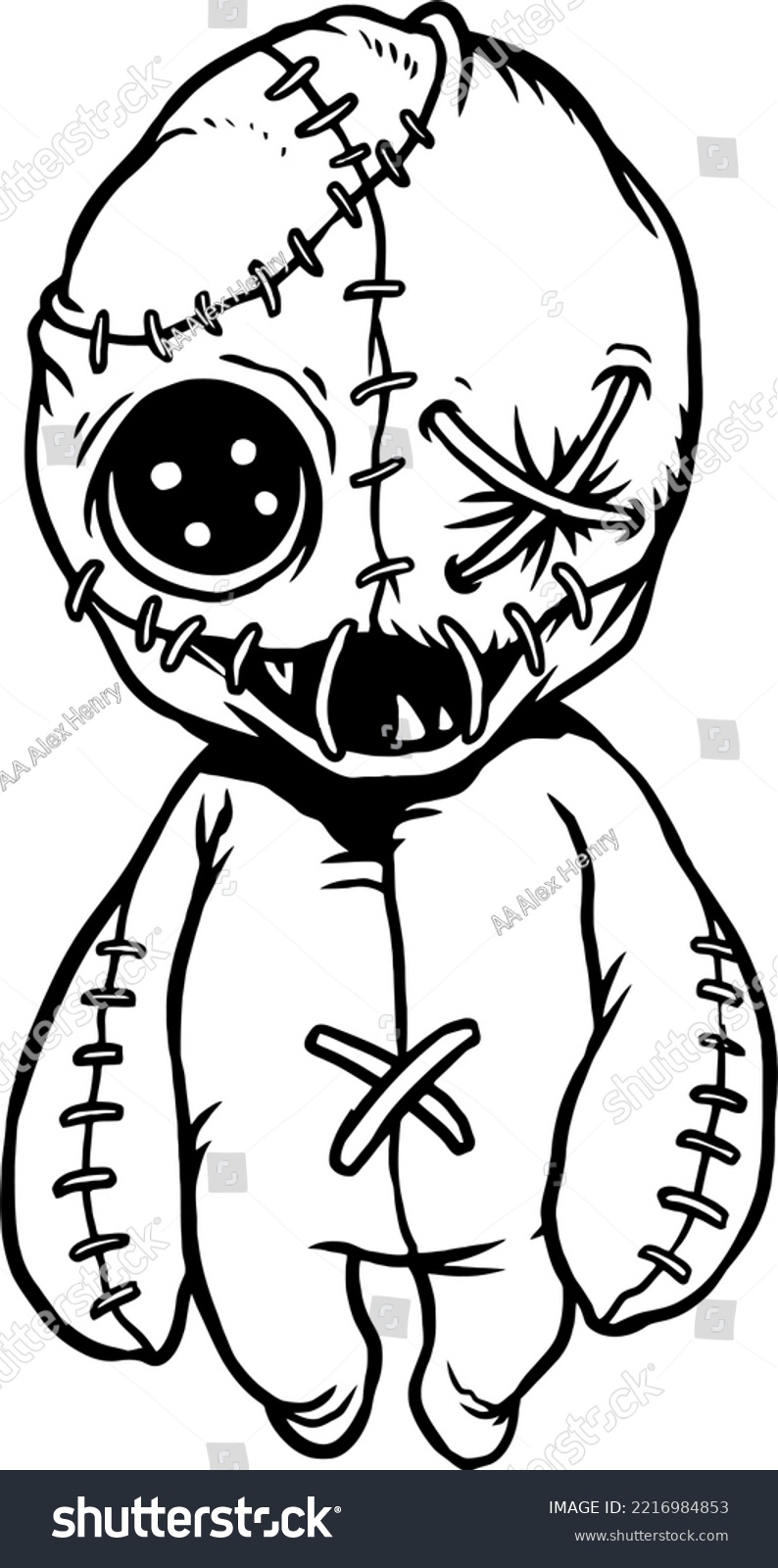 Voodoo pastel goth coloring page children stock illustration