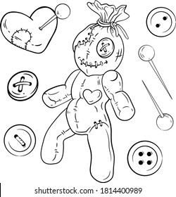 Voodoo doll vector art graphics