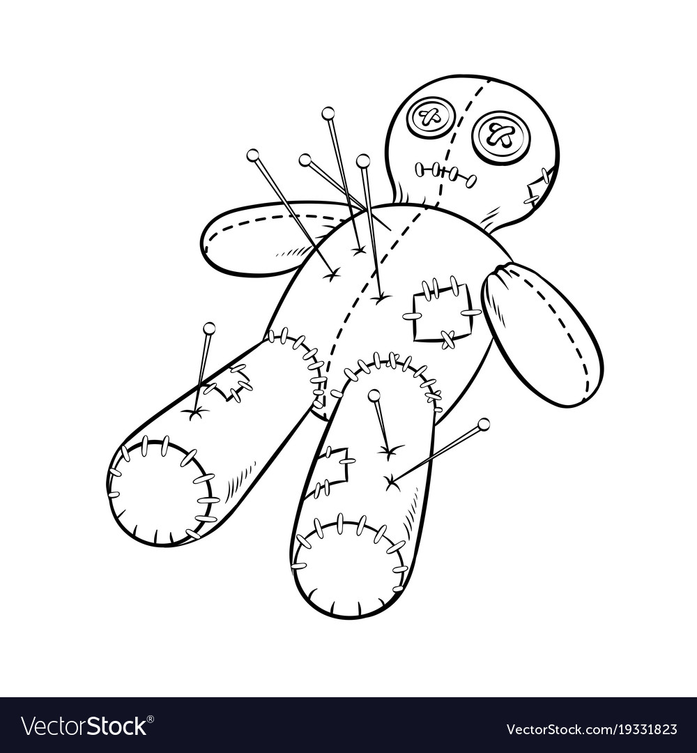 Voodoo doll coloring book royalty free vector image