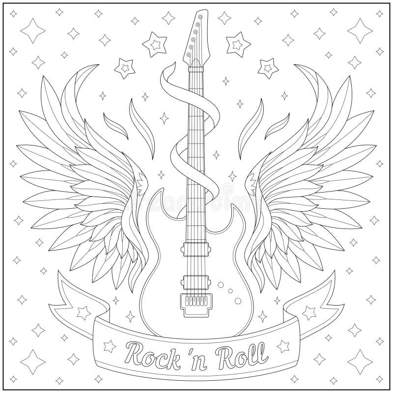 Guitar coloring book adults stock illustrations â guitar coloring book adults stock illustrations vectors clipart