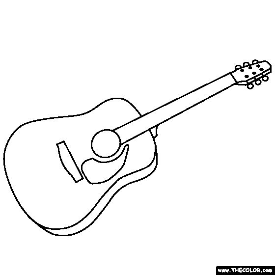 Free coloring page of a guit color in this picture of a guit and she it with others today music coloring guit pics coloring pages