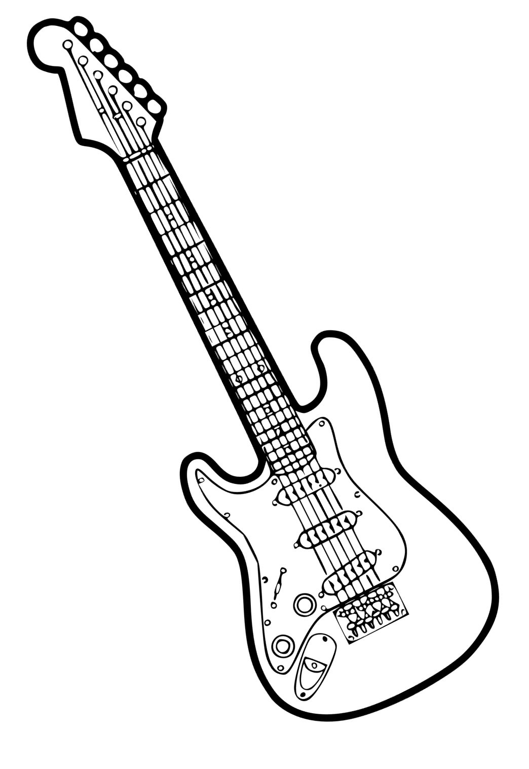 Free printable guitar strings coloring page for adults and kids