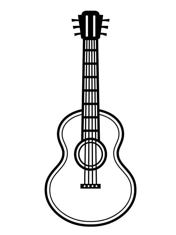 Acoustic guitar coloring page