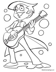 Guitar coloring page download free guitar coloring page for kids coloring pages monster coloring pages dinosaur coloring pages