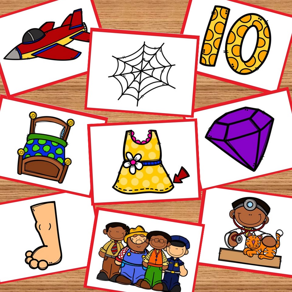 Short vowel flash cards and picture cards