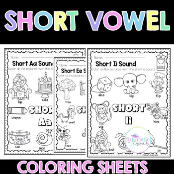 Short vowels coloring worksheets by futuristic teacher tpt
